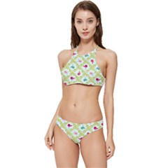 Birds-pattern-background Banded Triangle Bikini Set by uniart180623