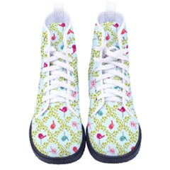 Birds-pattern-background Kid s High-top Canvas Sneakers by uniart180623