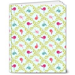 Birds-pattern-background 8  X 10  Softcover Notebook