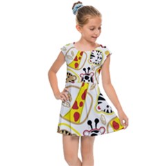 Vector-seamless-pattern-nice-animals-cartoon Kids  Cap Sleeve Dress by uniart180623