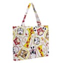 Vector-seamless-pattern-nice-animals-cartoon Zipper Medium Tote Bag View2