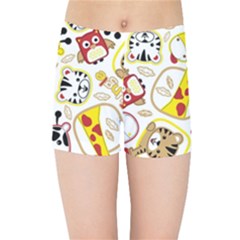 Vector-seamless-pattern-nice-animals-cartoon Kids  Sports Shorts by uniart180623