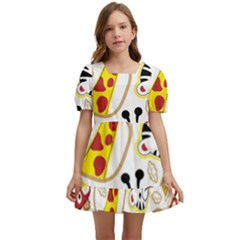 Vector-seamless-pattern-nice-animals-cartoon Kids  Short Sleeve Dolly Dress by uniart180623