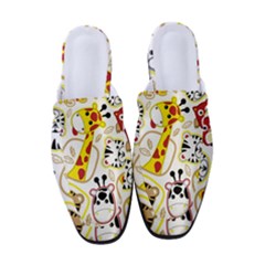 Vector-seamless-pattern-nice-animals-cartoon Women s Classic Backless Heels