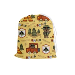 Seamless-pattern-funny-ranger-cartoon Drawstring Pouch (large) by uniart180623