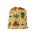 Seamless-pattern-funny-ranger-cartoon Drawstring Pouch (Large) View2