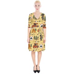 Seamless-pattern-funny-ranger-cartoon Wrap Up Cocktail Dress by uniart180623