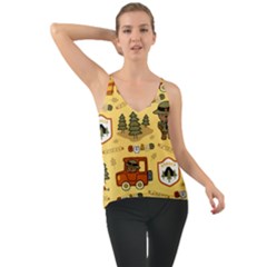 Seamless-pattern-funny-ranger-cartoon Chiffon Cami by uniart180623