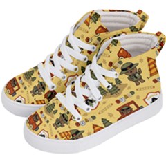 Seamless-pattern-funny-ranger-cartoon Kids  Hi-top Skate Sneakers by uniart180623