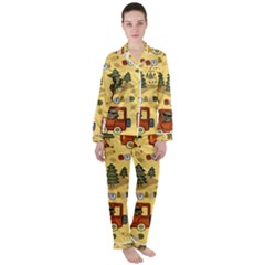 Seamless-pattern-funny-ranger-cartoon Women s Long Sleeve Satin Pajamas Set	 by uniart180623