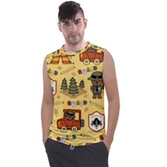 Seamless-pattern-funny-ranger-cartoon Men s Regular Tank Top by uniart180623