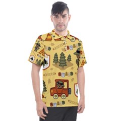 Seamless-pattern-funny-ranger-cartoon Men s Polo Tee by uniart180623