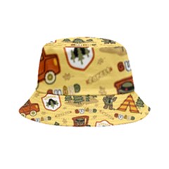 Seamless-pattern-funny-ranger-cartoon Inside Out Bucket Hat by uniart180623