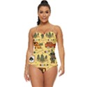 Seamless-pattern-funny-ranger-cartoon Retro Full Coverage Swimsuit View1