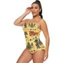 Seamless-pattern-funny-ranger-cartoon Retro Full Coverage Swimsuit View2