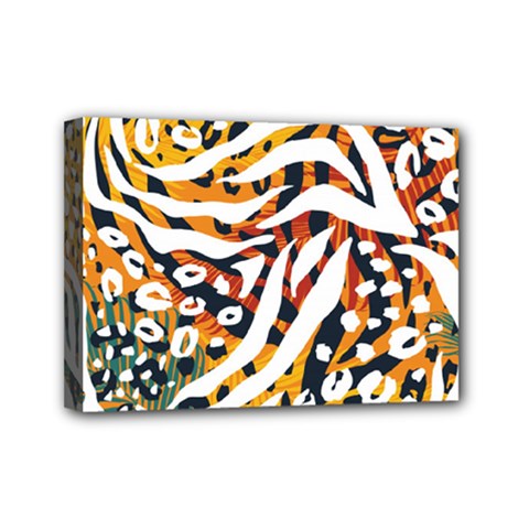 Abstract-geometric-seamless-pattern-with-animal-print Mini Canvas 7  X 5  (stretched) by uniart180623