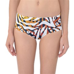 Abstract-geometric-seamless-pattern-with-animal-print Mid-waist Bikini Bottoms by uniart180623