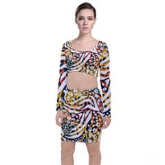 Abstract-geometric-seamless-pattern-with-animal-print Top And Skirt Sets by uniart180623