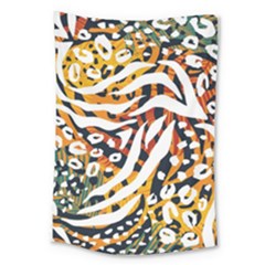 Abstract-geometric-seamless-pattern-with-animal-print Large Tapestry by uniart180623