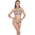 Abstract-geometric-seamless-pattern-with-animal-print Cross Front Halter Bikini Set View1