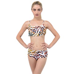 Abstract-geometric-seamless-pattern-with-animal-print Layered Top Bikini Set by uniart180623