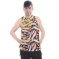 Abstract-geometric-seamless-pattern-with-animal-print Men s Sleeveless Hoodie by uniart180623