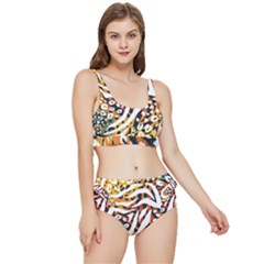 Abstract-geometric-seamless-pattern-with-animal-print Frilly Bikini Set by uniart180623