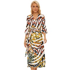 Abstract-geometric-seamless-pattern-with-animal-print Midsummer Wrap Dress by uniart180623