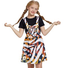 Abstract-geometric-seamless-pattern-with-animal-print Kids  Apron Dress by uniart180623