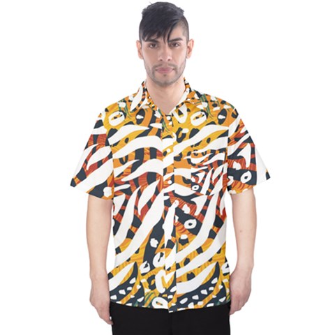 Abstract-geometric-seamless-pattern-with-animal-print Men s Hawaii Shirt by uniart180623