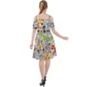 Seamless-pattern-with-wildlife-cartoon Cut Out Shoulders Chiffon Dress View2