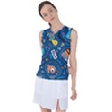 Seamless-pattern-vector-submarine-with-sea-animals-cartoon Women s Sleeveless Sports Top View1