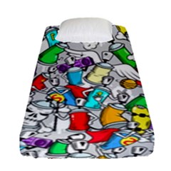 Graffiti-characters-seamless-pattern Fitted Sheet (single Size) by uniart180623