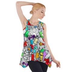 Graffiti-characters-seamless-pattern Side Drop Tank Tunic by uniart180623