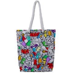 Graffiti-characters-seamless-pattern Full Print Rope Handle Tote (small) by uniart180623