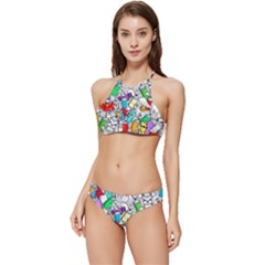 Graffiti-characters-seamless-pattern Banded Triangle Bikini Set by uniart180623