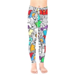 Graffiti-characters-seamless-pattern Kids  Classic Winter Leggings by uniart180623