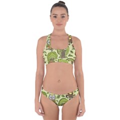 Seamless-pattern-with-trees-owls Cross Back Hipster Bikini Set by uniart180623