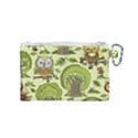 Seamless-pattern-with-trees-owls Canvas Cosmetic Bag (Small) View2