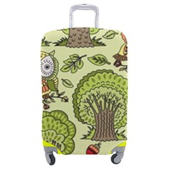 Seamless-pattern-with-trees-owls Luggage Cover (medium) by uniart180623