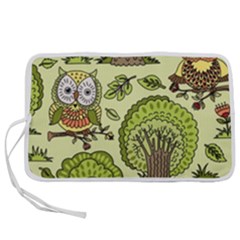 Seamless-pattern-with-trees-owls Pen Storage Case (m) by uniart180623