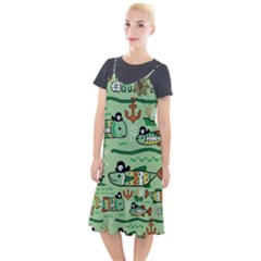 Seamless-pattern-fishes-pirates-cartoon Camis Fishtail Dress by uniart180623