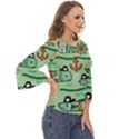 Seamless-pattern-fishes-pirates-cartoon Cut Out Wide Sleeve Top View3