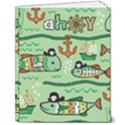 Seamless-pattern-fishes-pirates-cartoon 8  x 10  Softcover Notebook View1