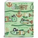 Seamless-pattern-fishes-pirates-cartoon 8  x 10  Softcover Notebook View2