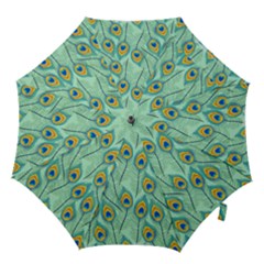 Lovely-peacock-feather-pattern-with-flat-design Hook Handle Umbrellas (small) by uniart180623