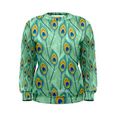 Lovely-peacock-feather-pattern-with-flat-design Women s Sweatshirt by uniart180623