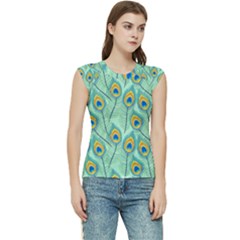 Lovely-peacock-feather-pattern-with-flat-design Women s Raglan Cap Sleeve Tee by uniart180623