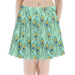 Lovely-peacock-feather-pattern-with-flat-design Pleated Mini Skirt by uniart180623