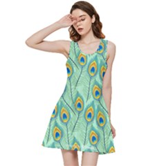 Lovely-peacock-feather-pattern-with-flat-design Inside Out Racerback Dress by uniart180623